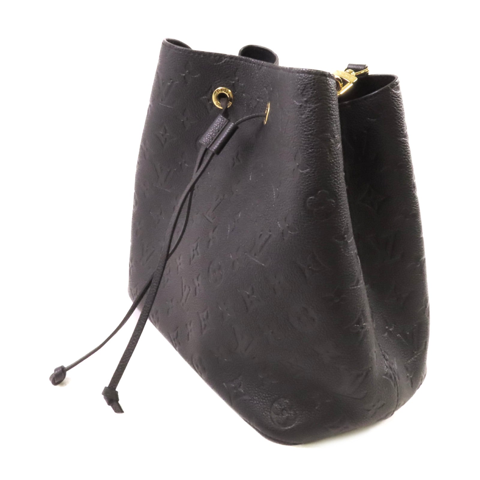 LOUIS VUITTON Monogram Empreinte Neo Noe MM Shoulder Bag金扣肩背袋黑色