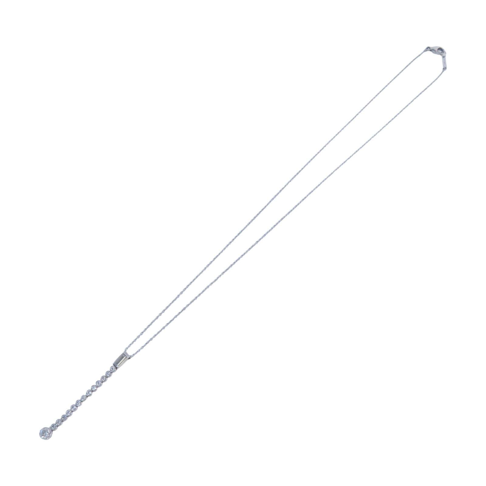 TIFFANY＆CO PT950鉑金Baguette Jazz Drop Diamond Necklace鑽石項鏈