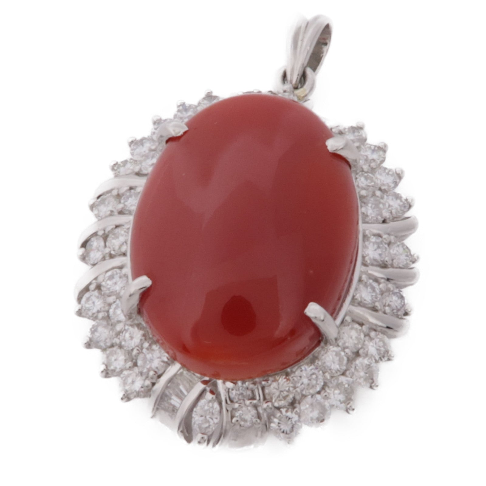 JEWELRY PT900鉑金Coral Pendant珊瑚石吊墜