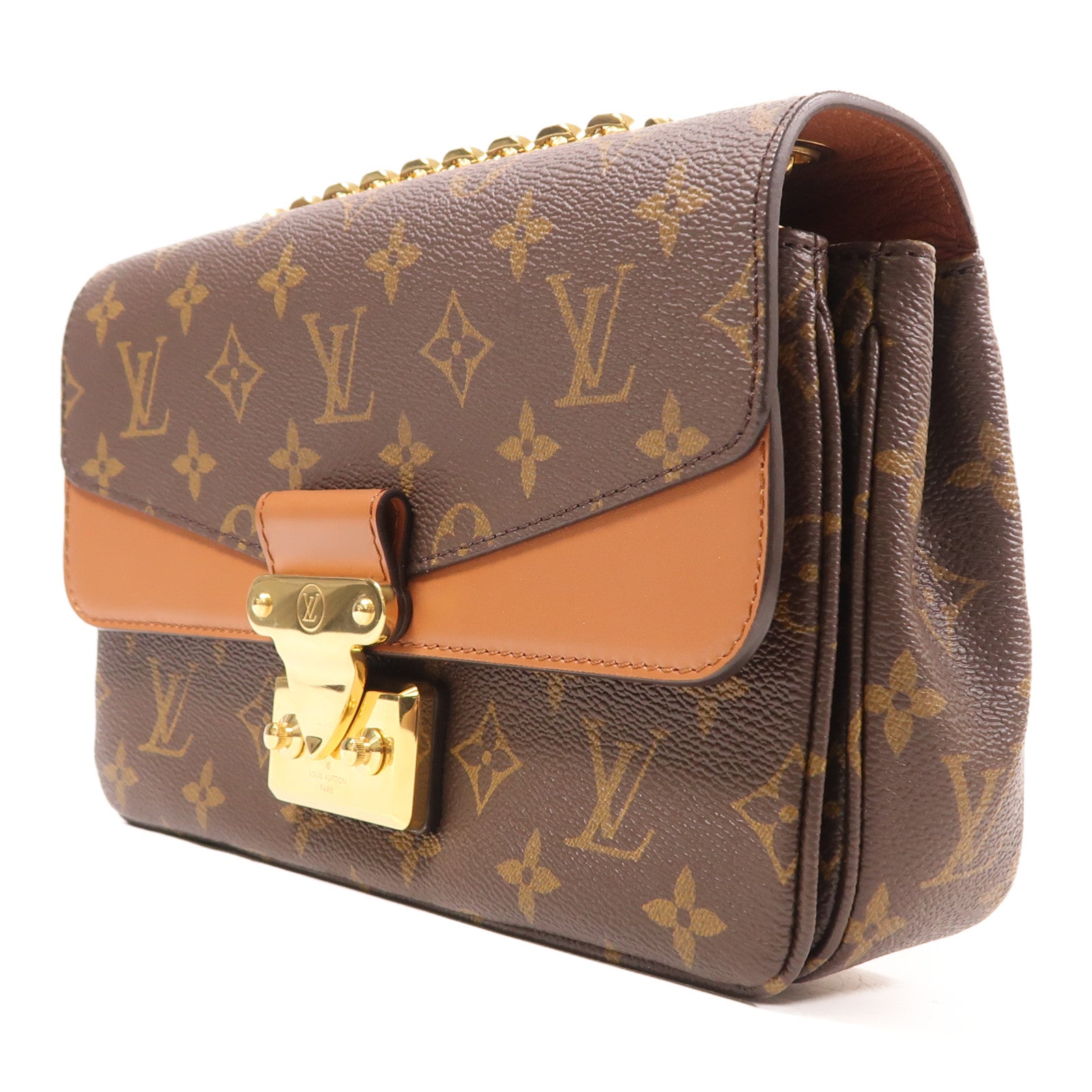 LOUIS VUITTON 【激減優惠】Monogram Marceau金扣鏈帶肩背袋棕色