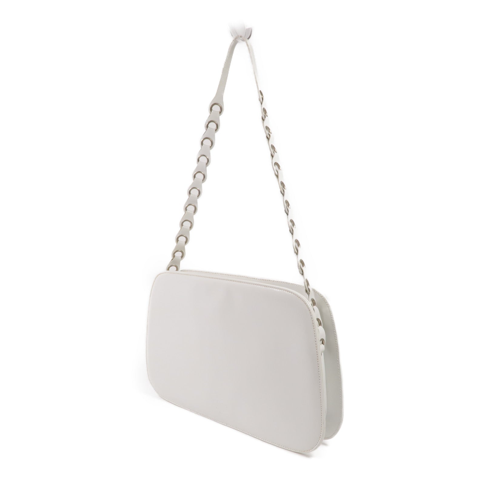 PRADA 【激減優惠】漆皮皮革Shoulder Bag銀扣肩背袋