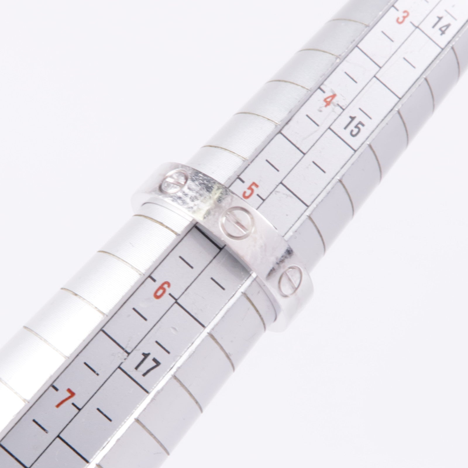 CARTIER 18K白金Mini Love Ring 1P Diamond鑽石戒指Cartier#50/US#5.25