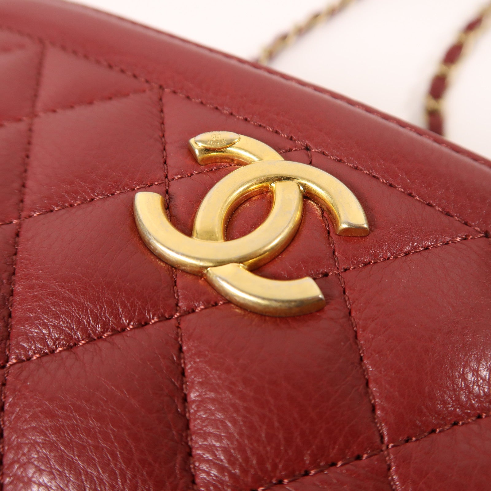 CHANEL 牛皮皮革2 Way Shoulder金扣手挽肩背兩用袋