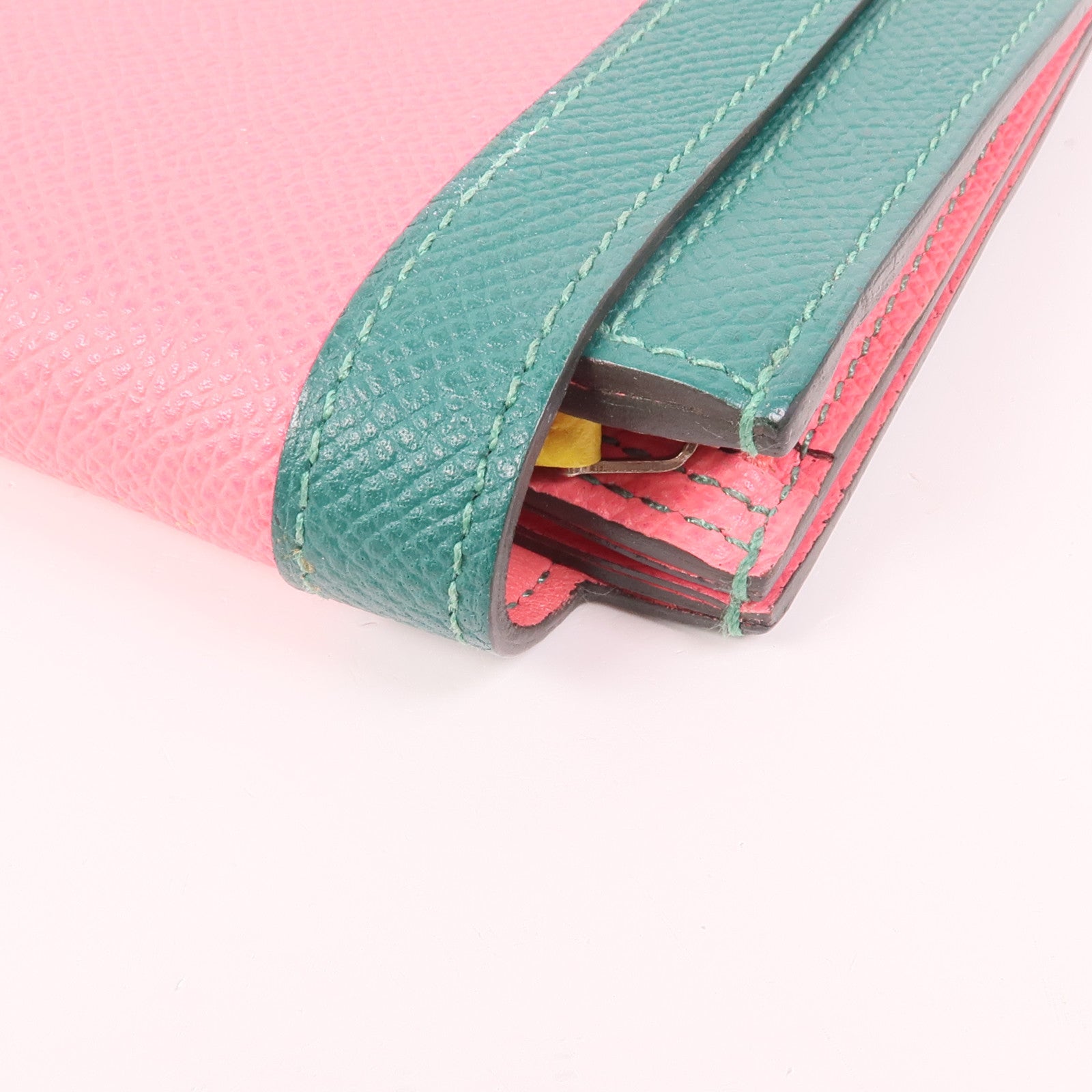 HERMES PHW Camail Long Wallet Veau Epsom Leather Rose Azalee