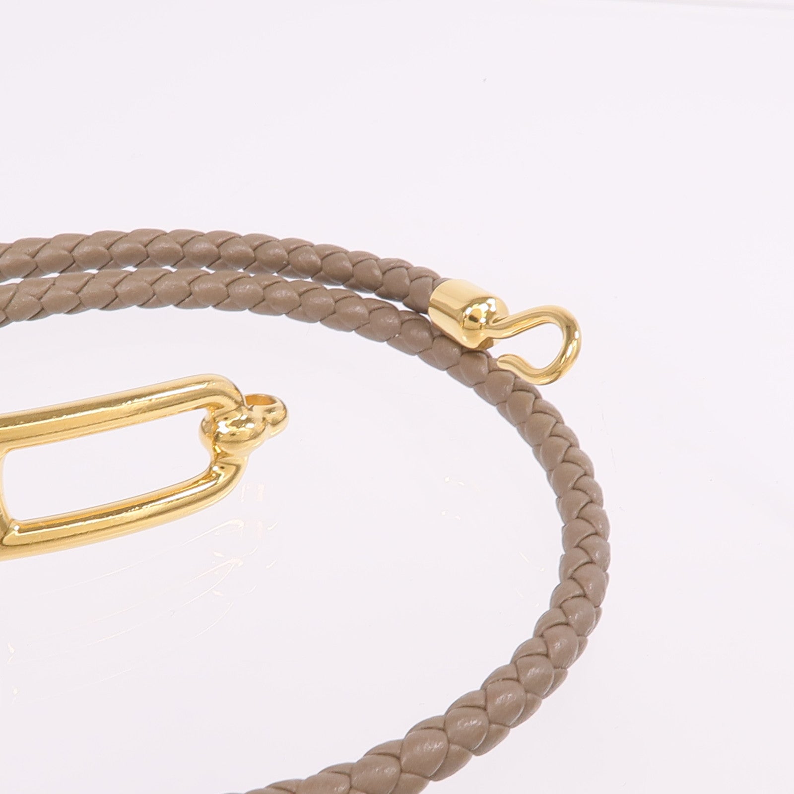 HERMES Swift皮革Roulis Double Tour Bracelet金扣手帶Etoupe
