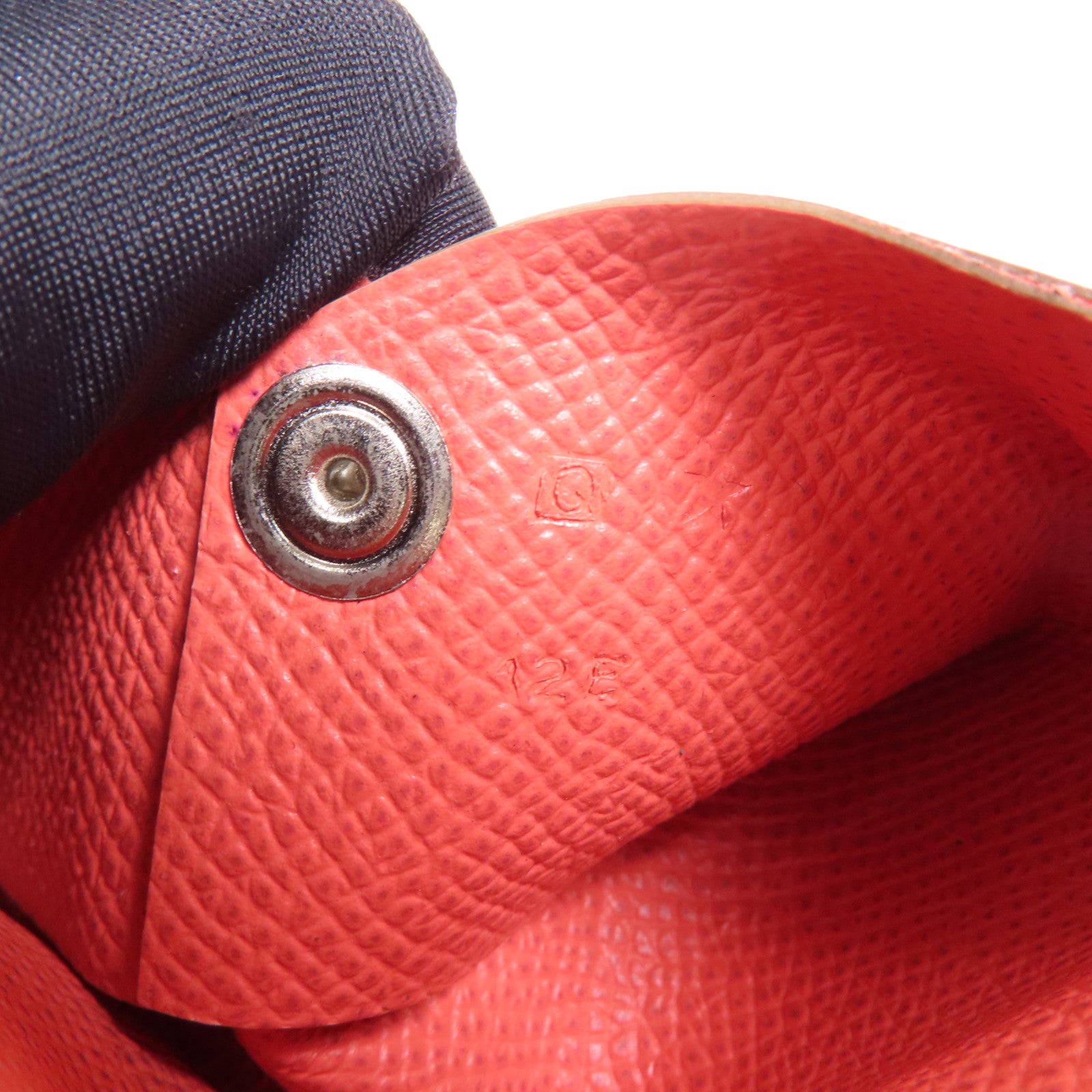 HERMES Epsom皮革Calvi銀扣卡片套