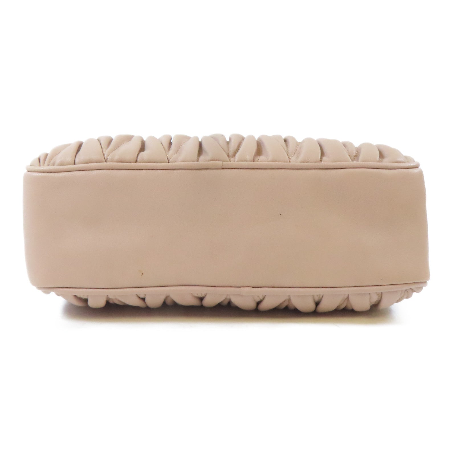 Miu Miu 羊皮皮革Shoulder Bag金扣肩背袋淺褐色