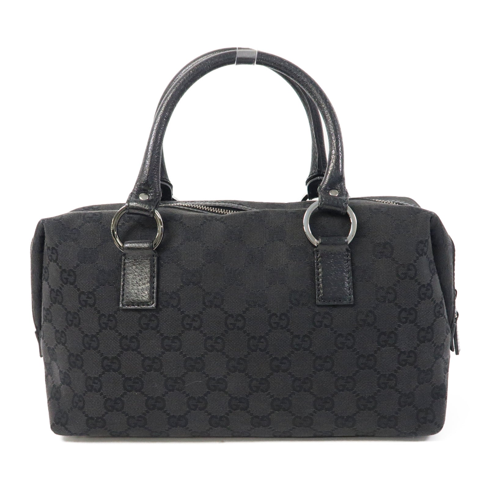 GUCCI 帆布Hand Bag銀扣手挽袋黑色