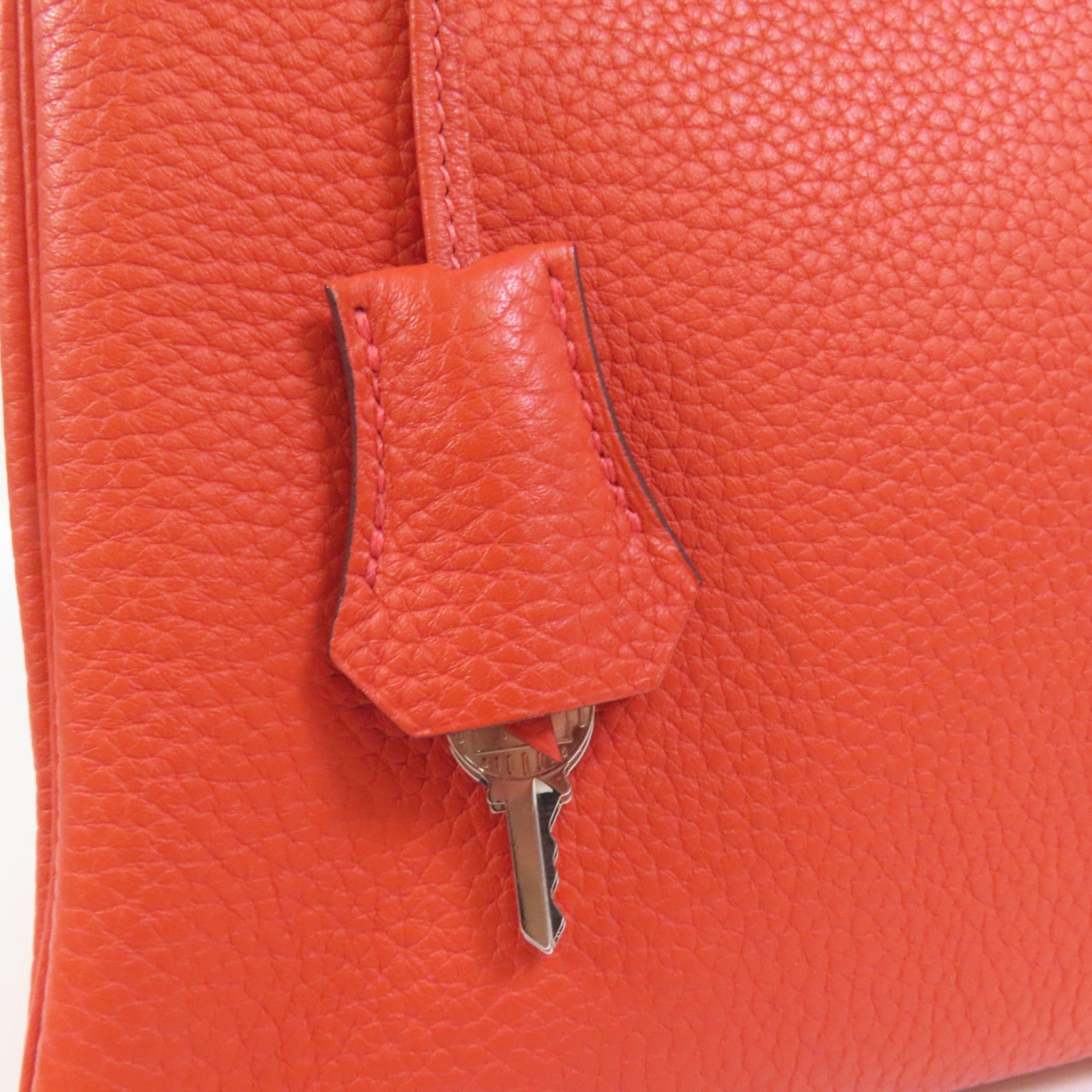 HERMES Clemence皮革Kelly 28銀扣手挽肩背兩用袋Rouge Pivoine