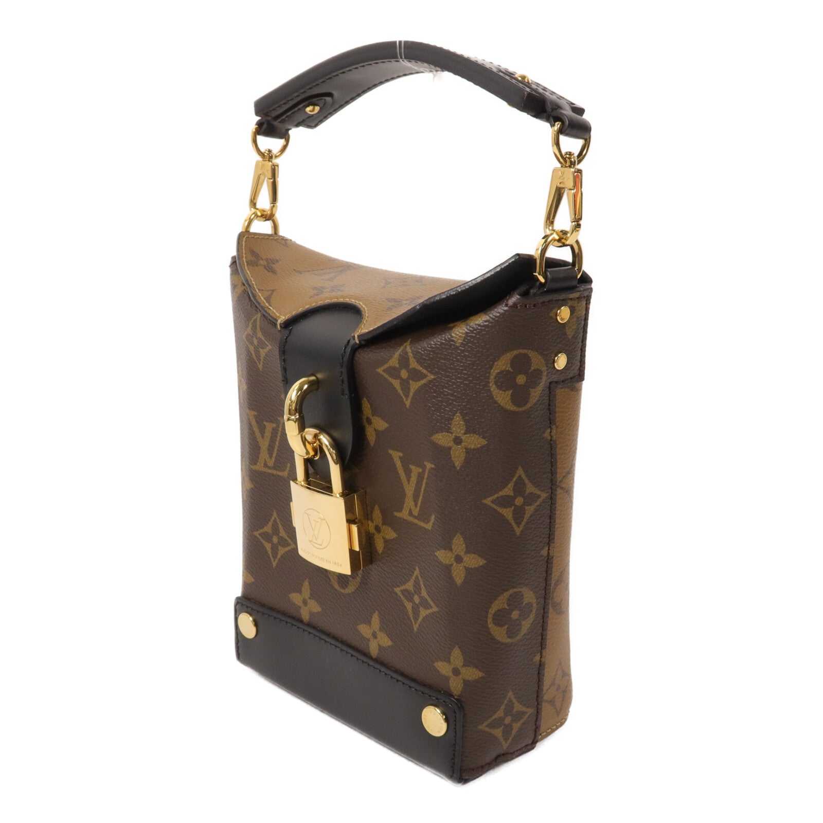LOUIS VUITTON Monogram Reverse Bento Box手挽肩背兩用袋