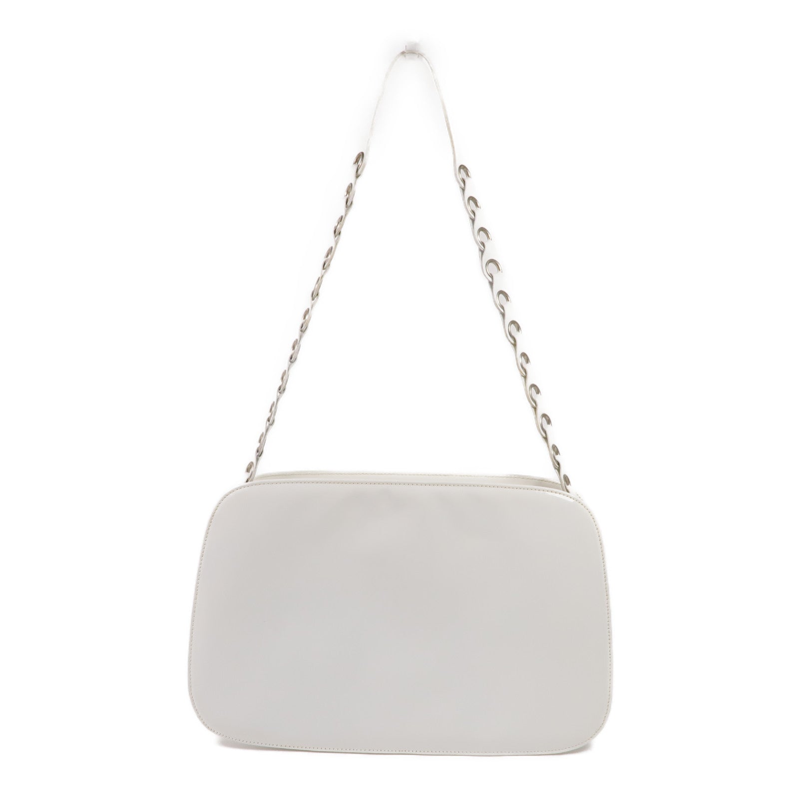PRADA 【激減優惠】漆皮皮革Shoulder Bag銀扣肩背袋