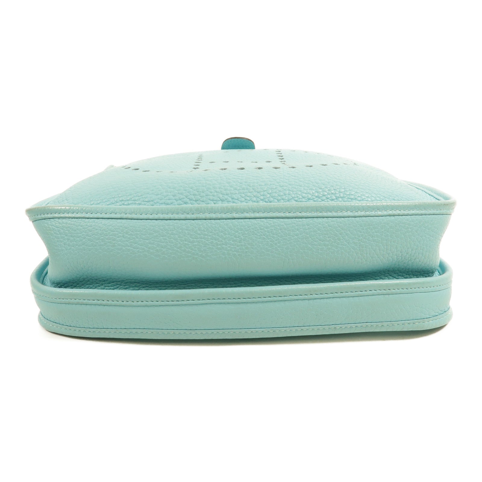HERMES Clemence皮革Evelyne PM 肩背袋Bleu Atoll