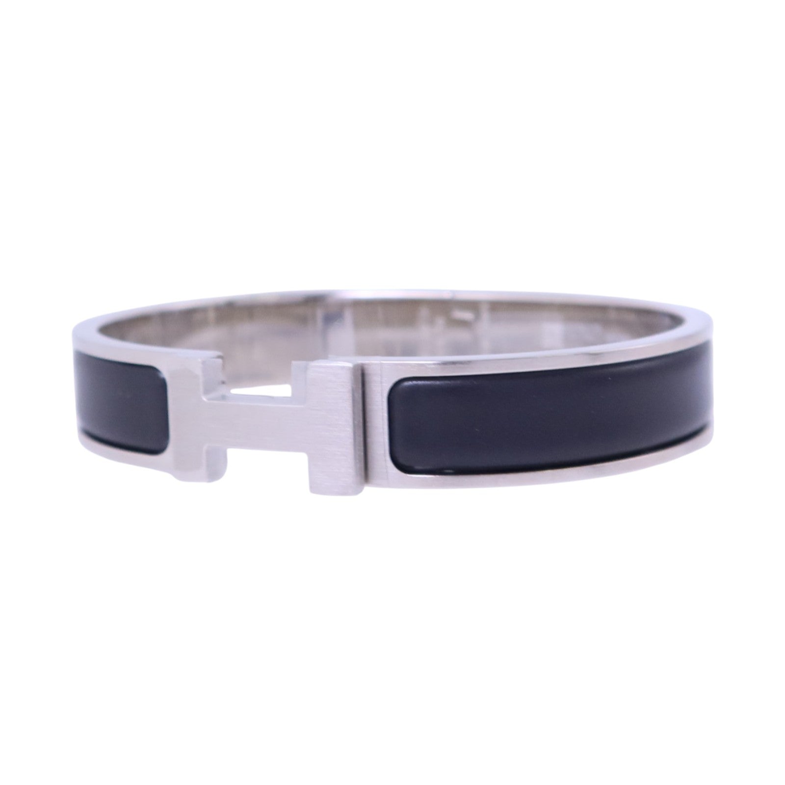 HERMES 金屬/琺瑯Clic H Bracelet銀扣手鏈