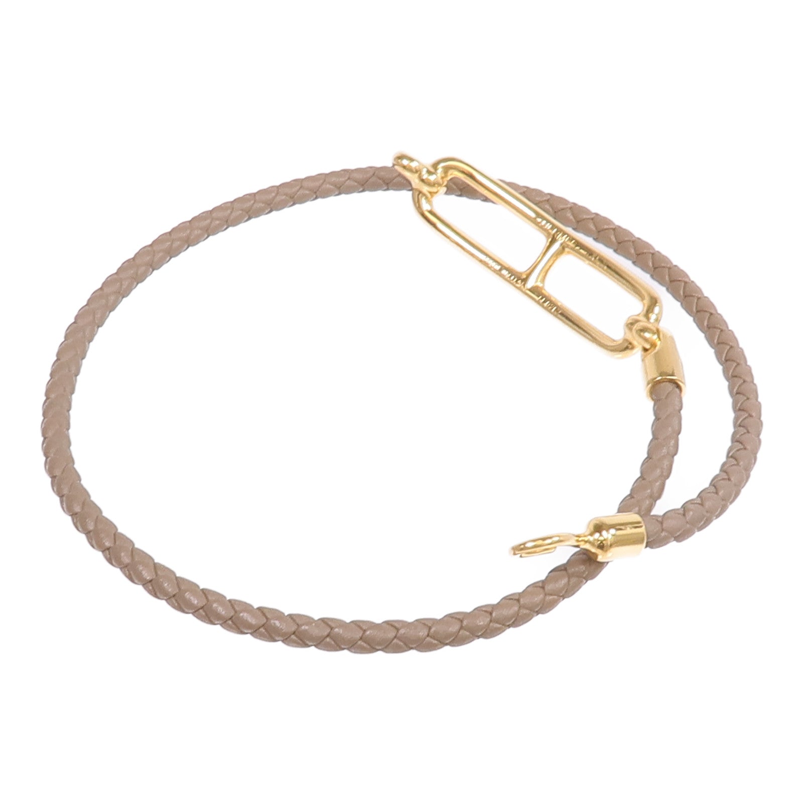HERMES Swift皮革Roulis Double Tour Bracelet金扣手帶Etoupe