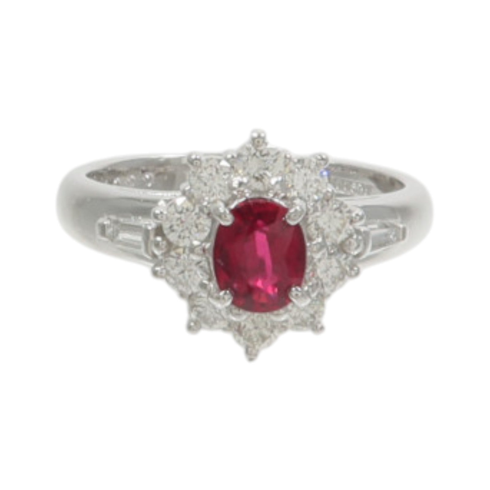 JEWELRY PT900鉑金Ruby Diamond Ring紅寶石/鑽石戒指