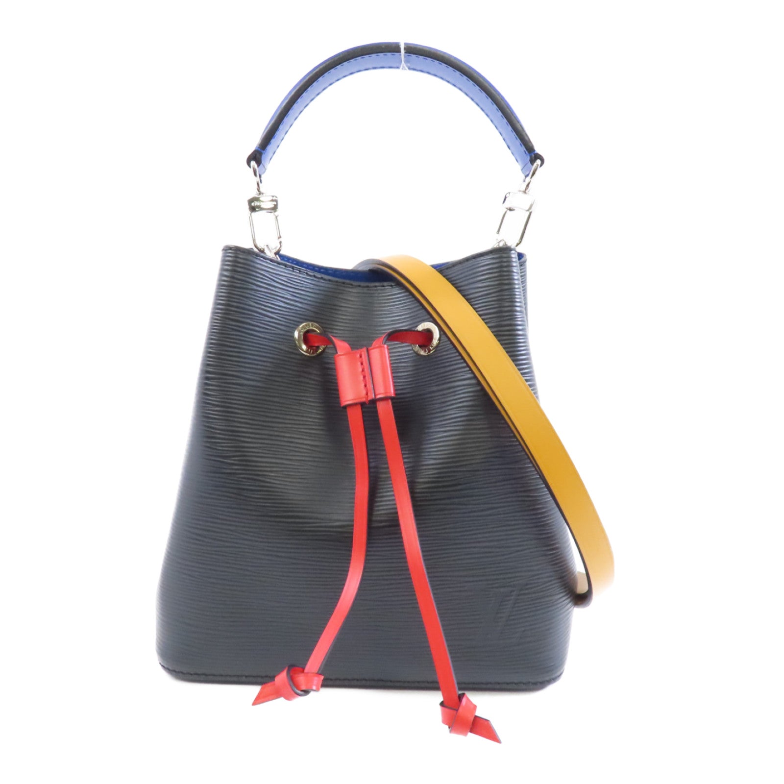 LOUIS VUITTON Epi Neo Noe BB銀扣手挽肩背兩用袋黑色/黃色/藍色