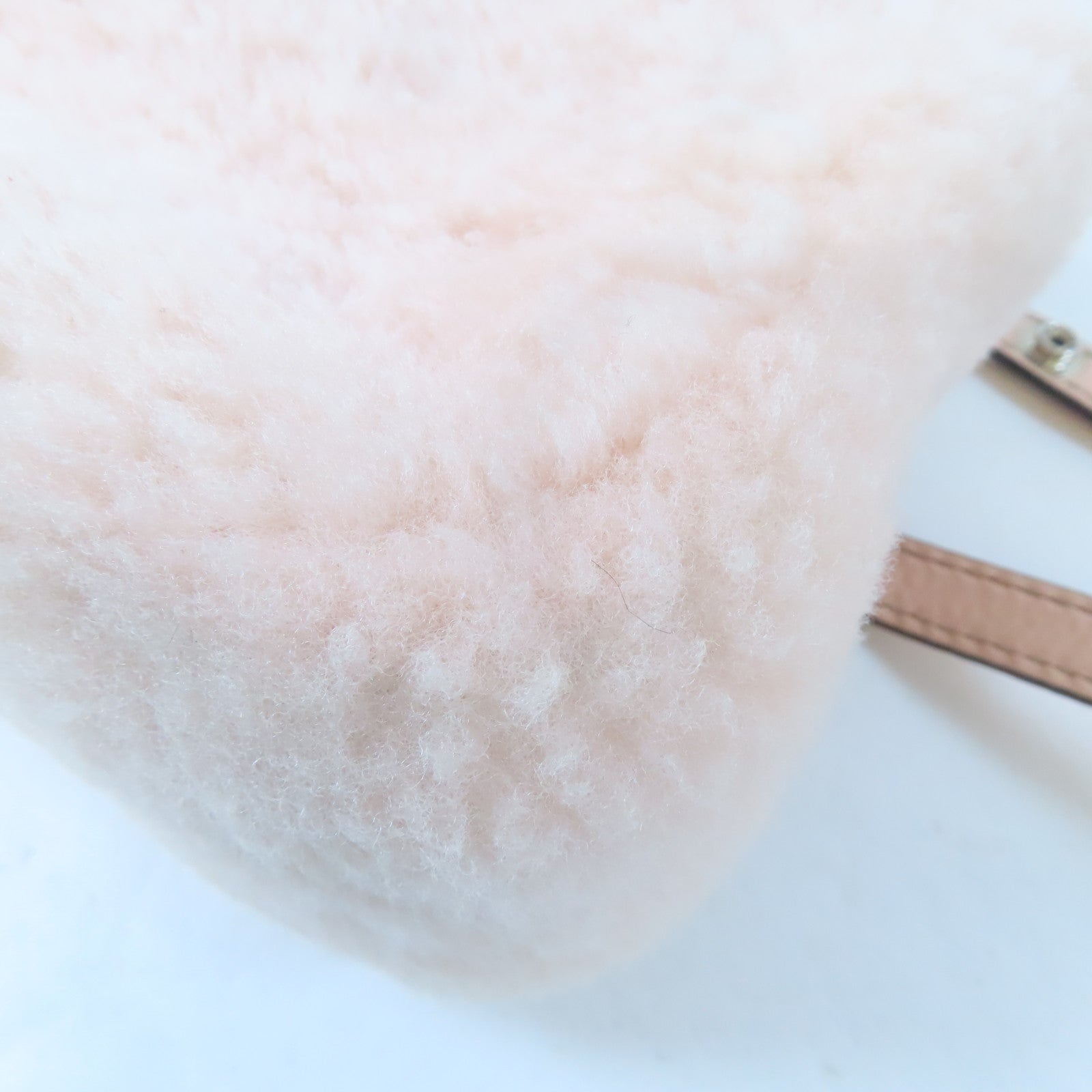 FENDI 羊毛Shoulder Bag銀扣肩背袋粉紅色