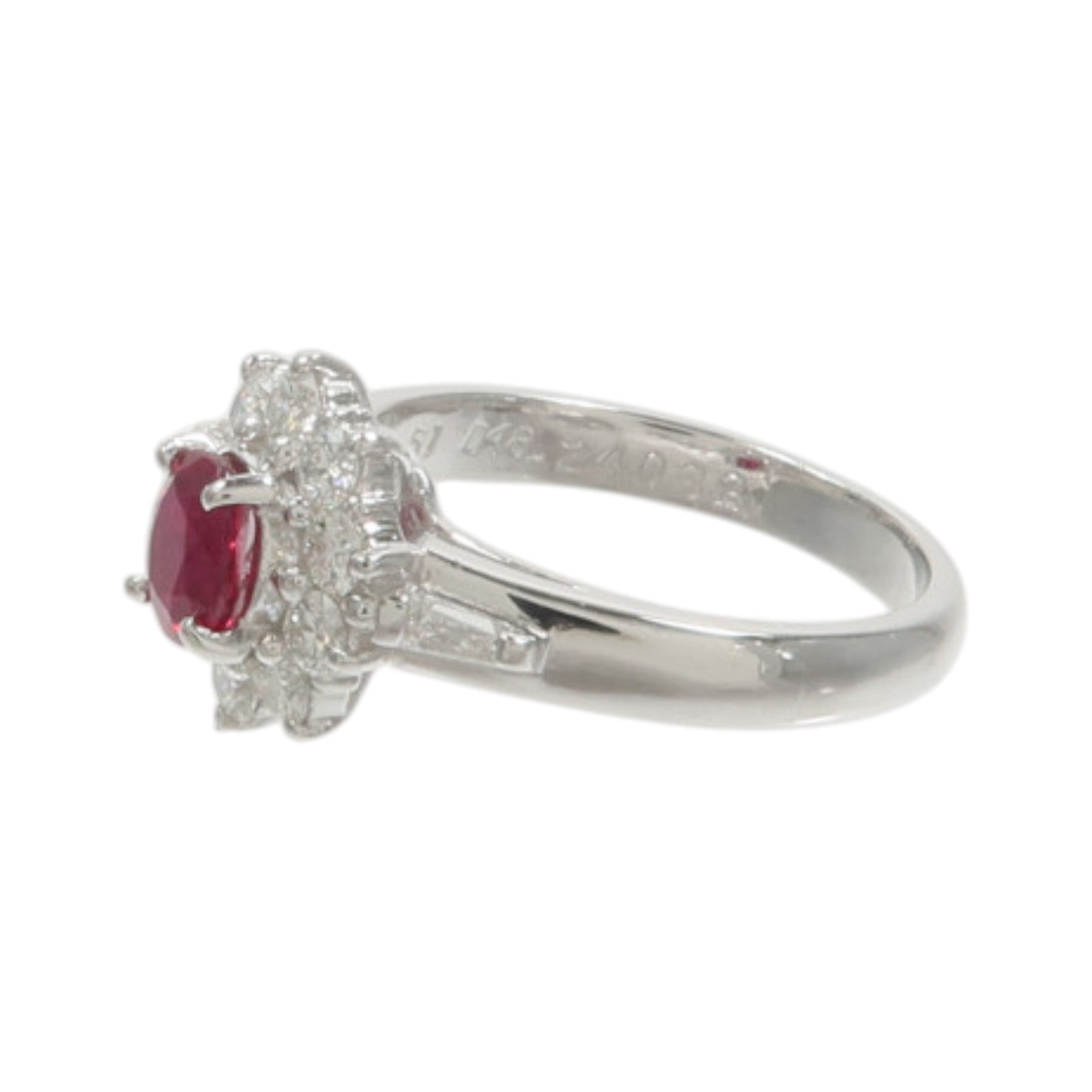 JEWELRY PT900鉑金Ruby Diamond Ring紅寶石/鑽石戒指