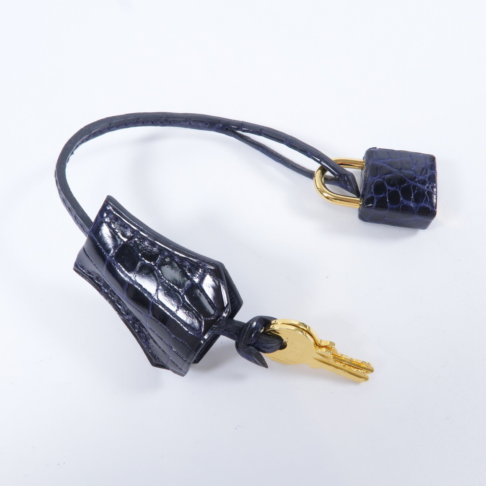 HERMES 鱷魚皮革Kelly 28手挽肩背兩用袋Bleu Saphir