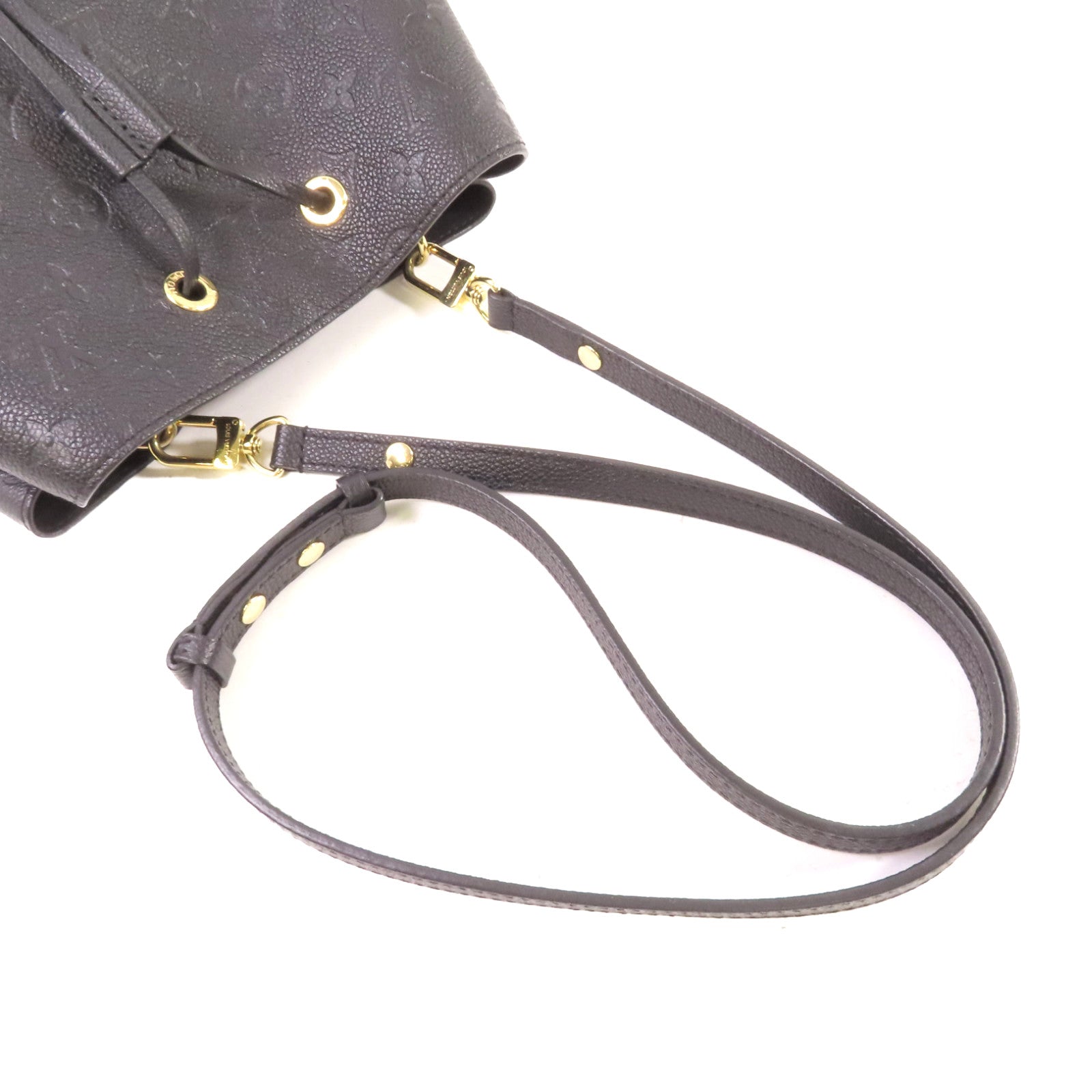 LOUIS VUITTON Monogram Empreinte Neo Noe MM Shoulder Bag金扣肩背袋黑色