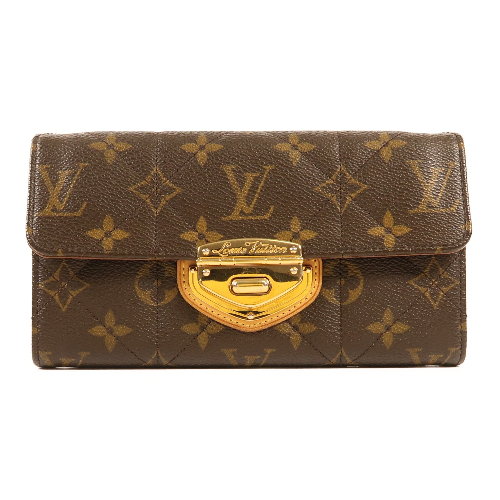 LOUIS VUITTON Monogram Etoile Portefeuille Sarah金扣長錢包棕色