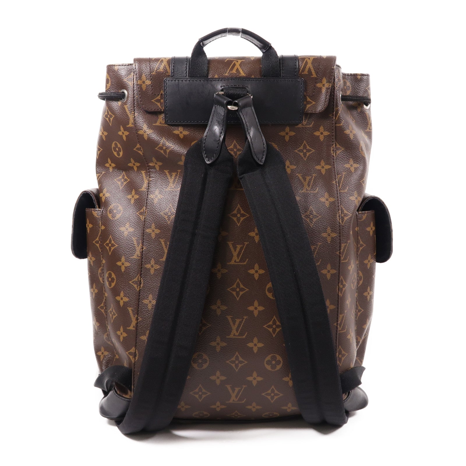 LOUIS VUITTON Monogram Macassar Christopher MM銀扣背包