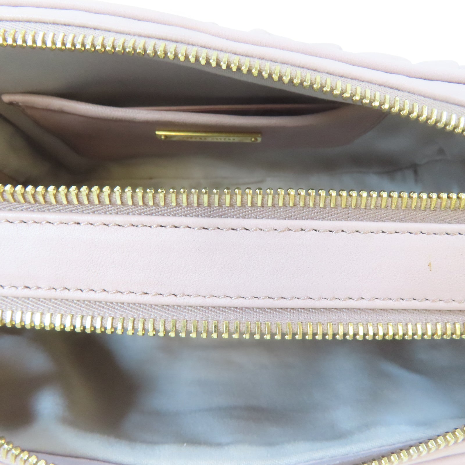 Miu Miu 羊皮皮革Shoulder Bag金扣肩背袋淺褐色