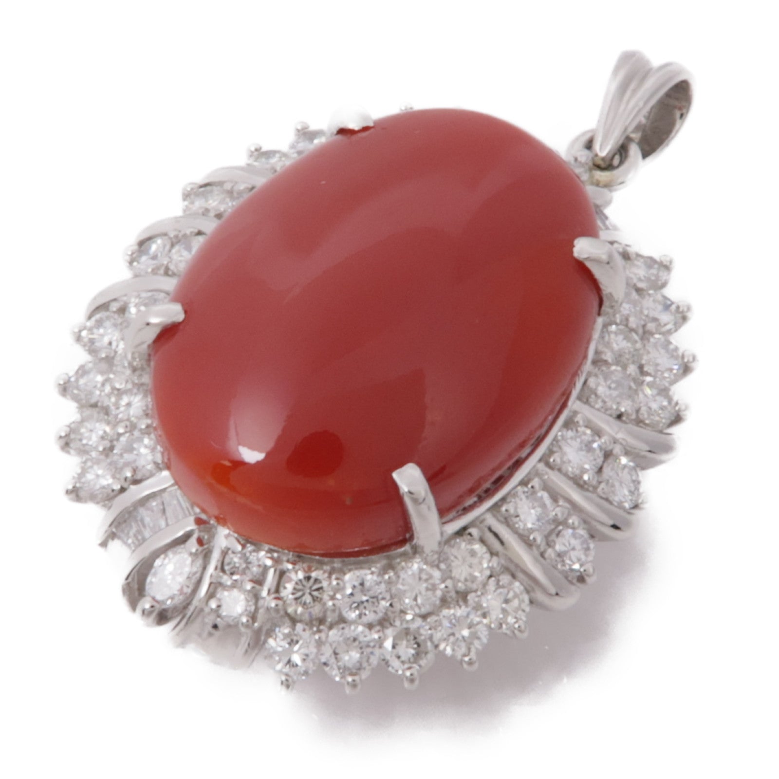 JEWELRY PT900鉑金Coral Pendant珊瑚石吊墜