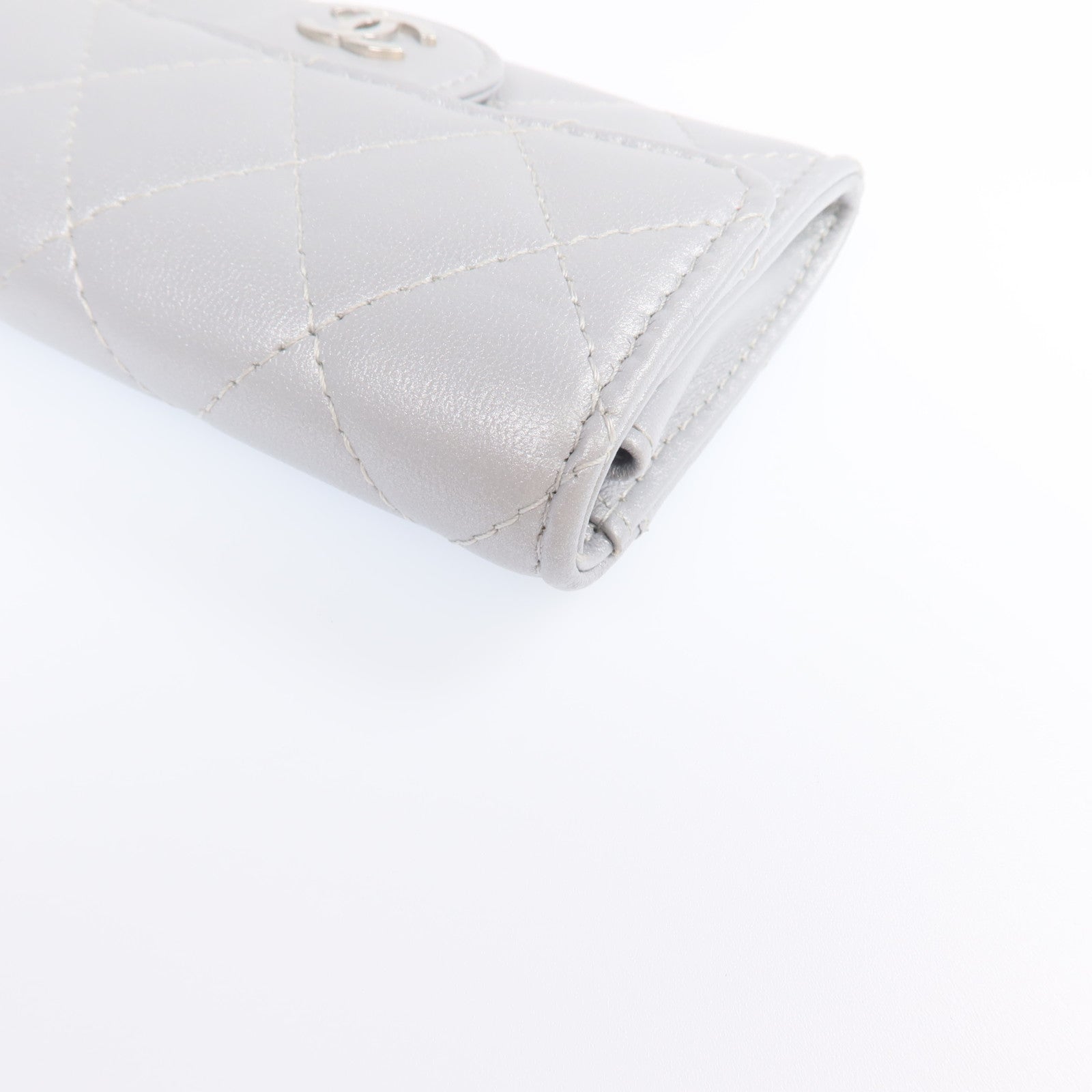 CHANEL 【激減優惠】羊皮皮革Card Case銀扣卡片套
