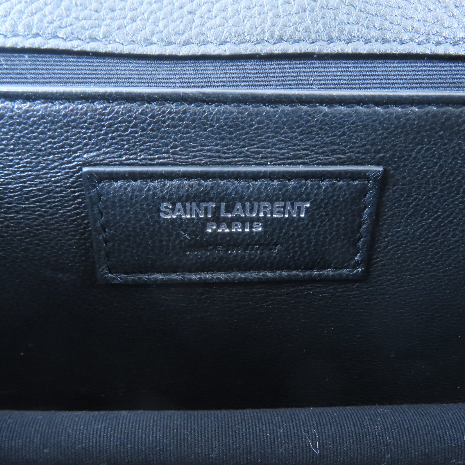 SAINT LAURENT 牛皮皮革Sunset銀扣肩背袋黑色