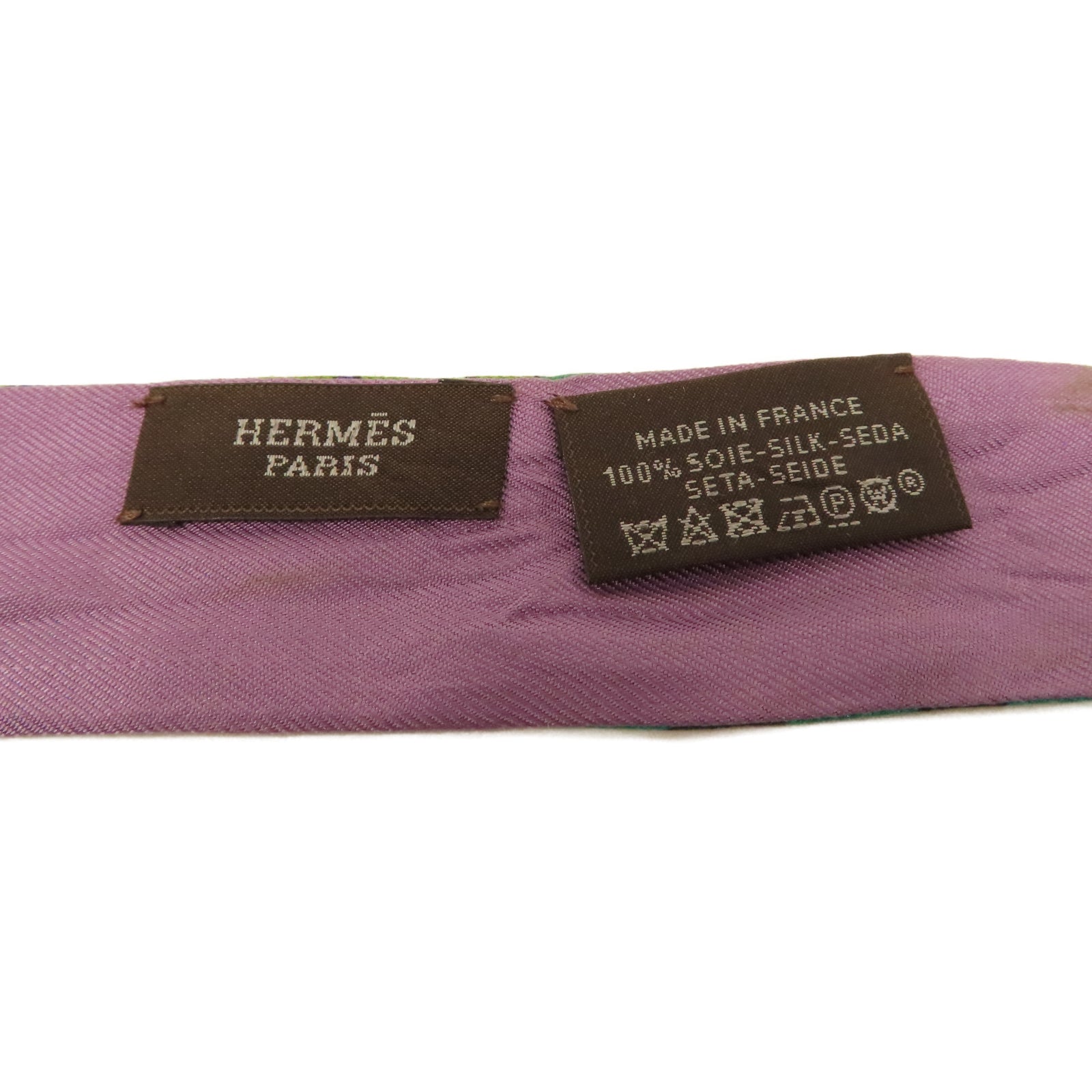 HERMES 【激減優惠】絲質Twilly絲巾紫色