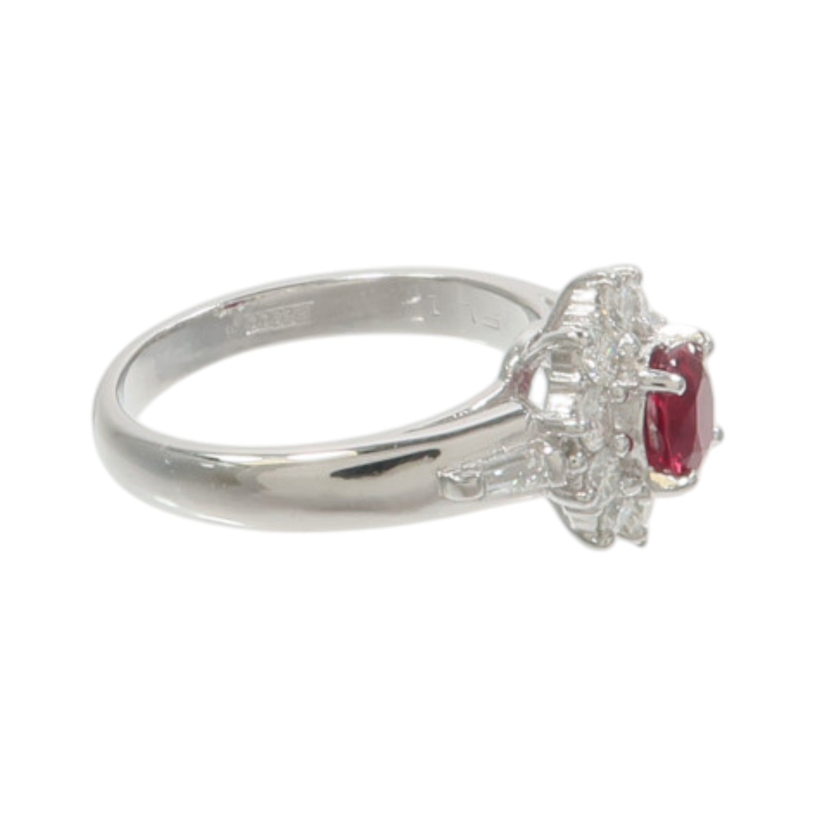 JEWELRY PT900鉑金Ruby Diamond Ring紅寶石/鑽石戒指