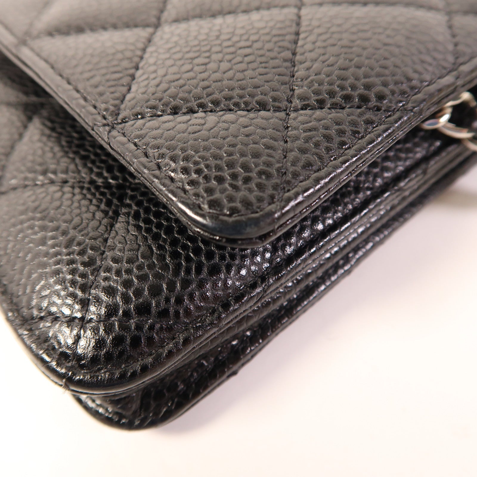CHANEL 牛皮皮革WOC Wallet On Chain銀扣鏈帶肩背袋
