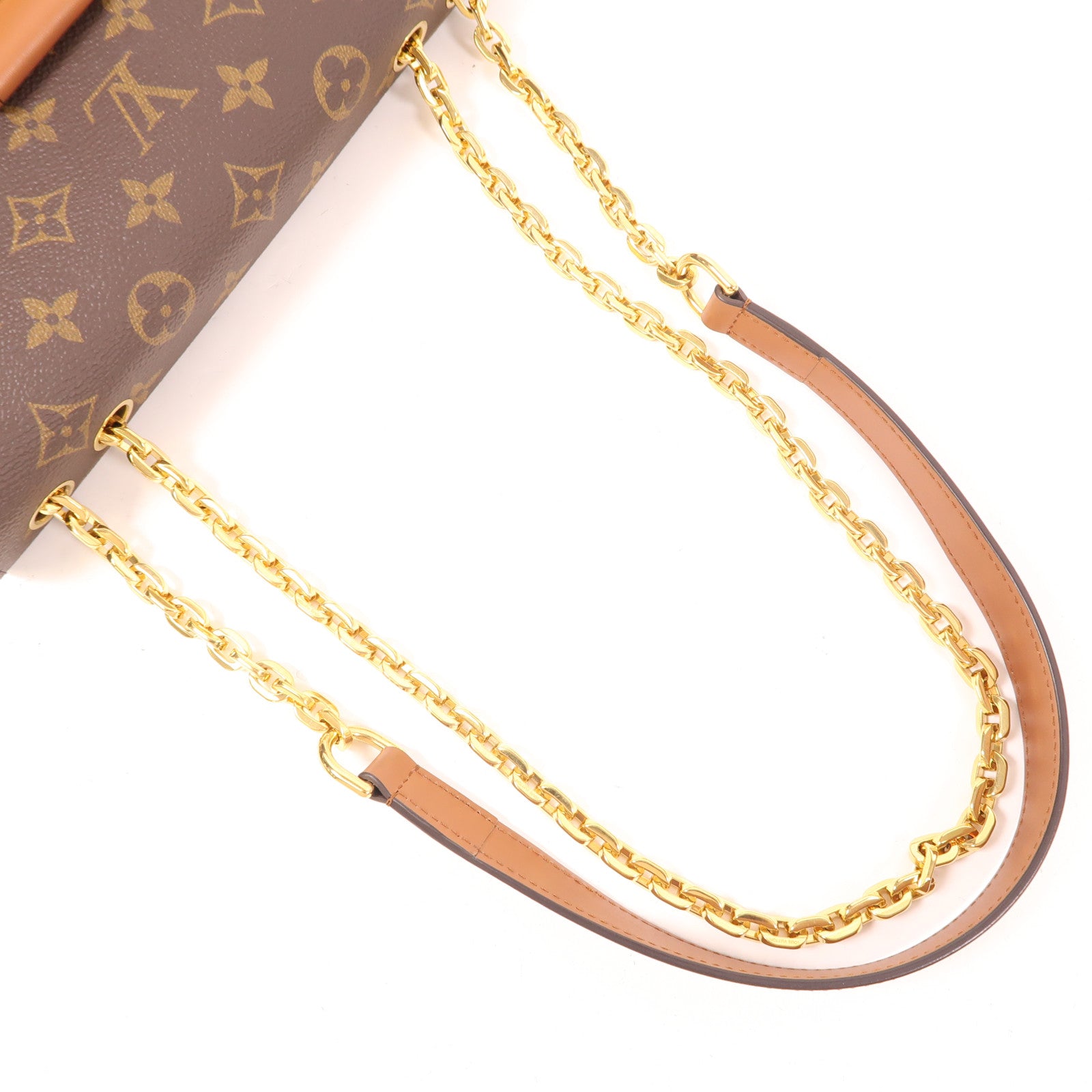 LOUIS VUITTON 【激減優惠】Monogram Marceau金扣鏈帶肩背袋棕色