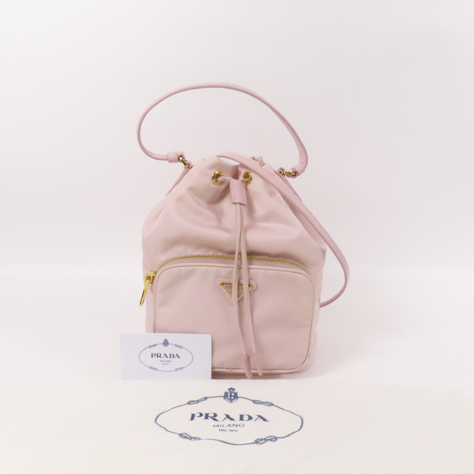 PRADA 尼龍Duet Re-Nylon Bucket Bag金扣手挽肩背袋兩用袋