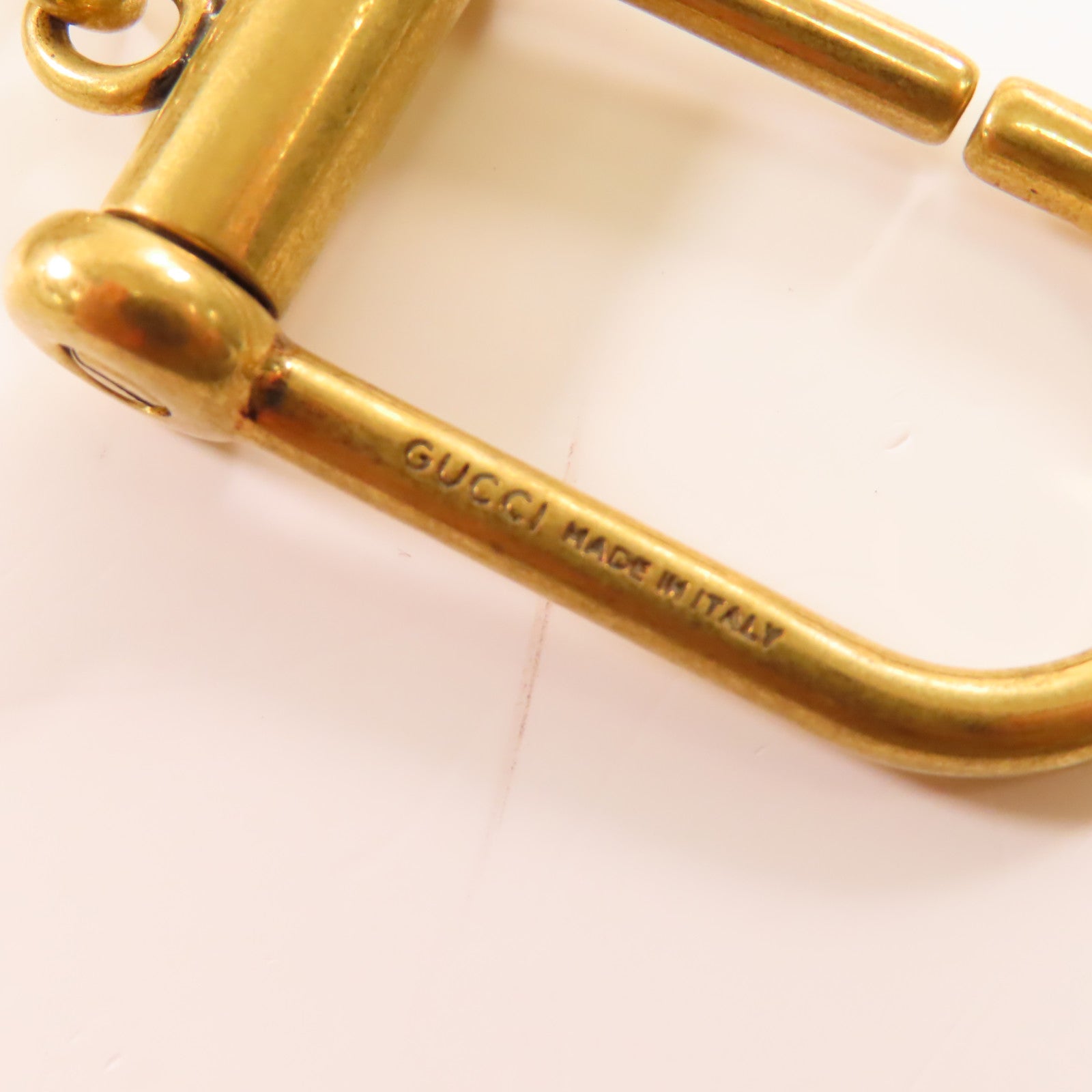 GUCCI 牛皮皮革Key Case金扣鎖匙包白色