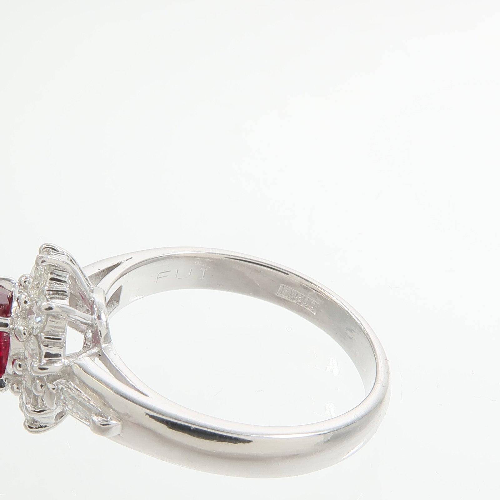 JEWELRY PT900鉑金Ruby Diamond Ring紅寶石/鑽石戒指
