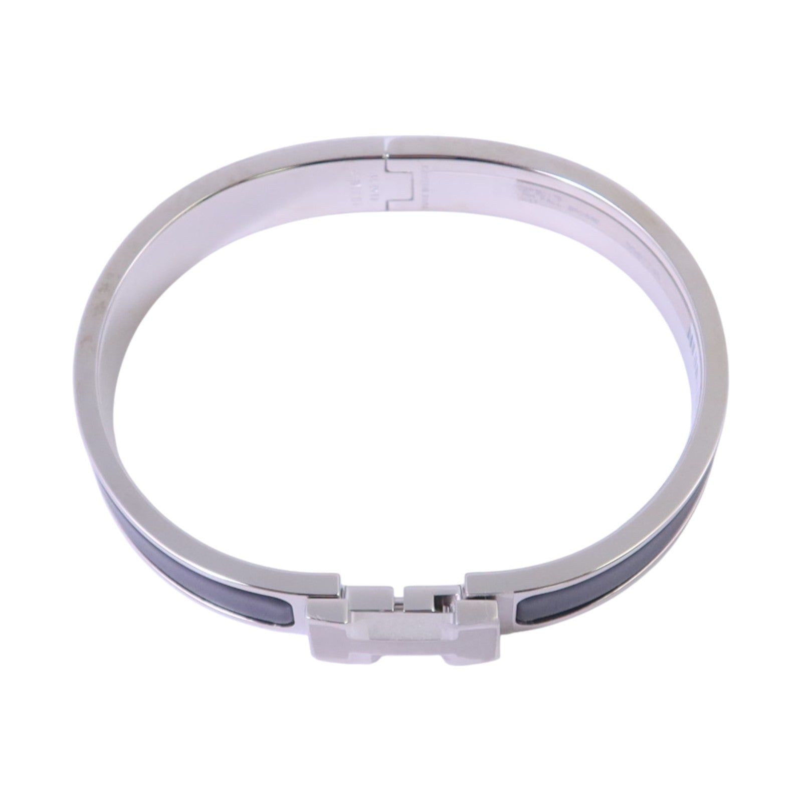 HERMES 金屬/琺瑯Clic H Bracelet銀扣手鏈