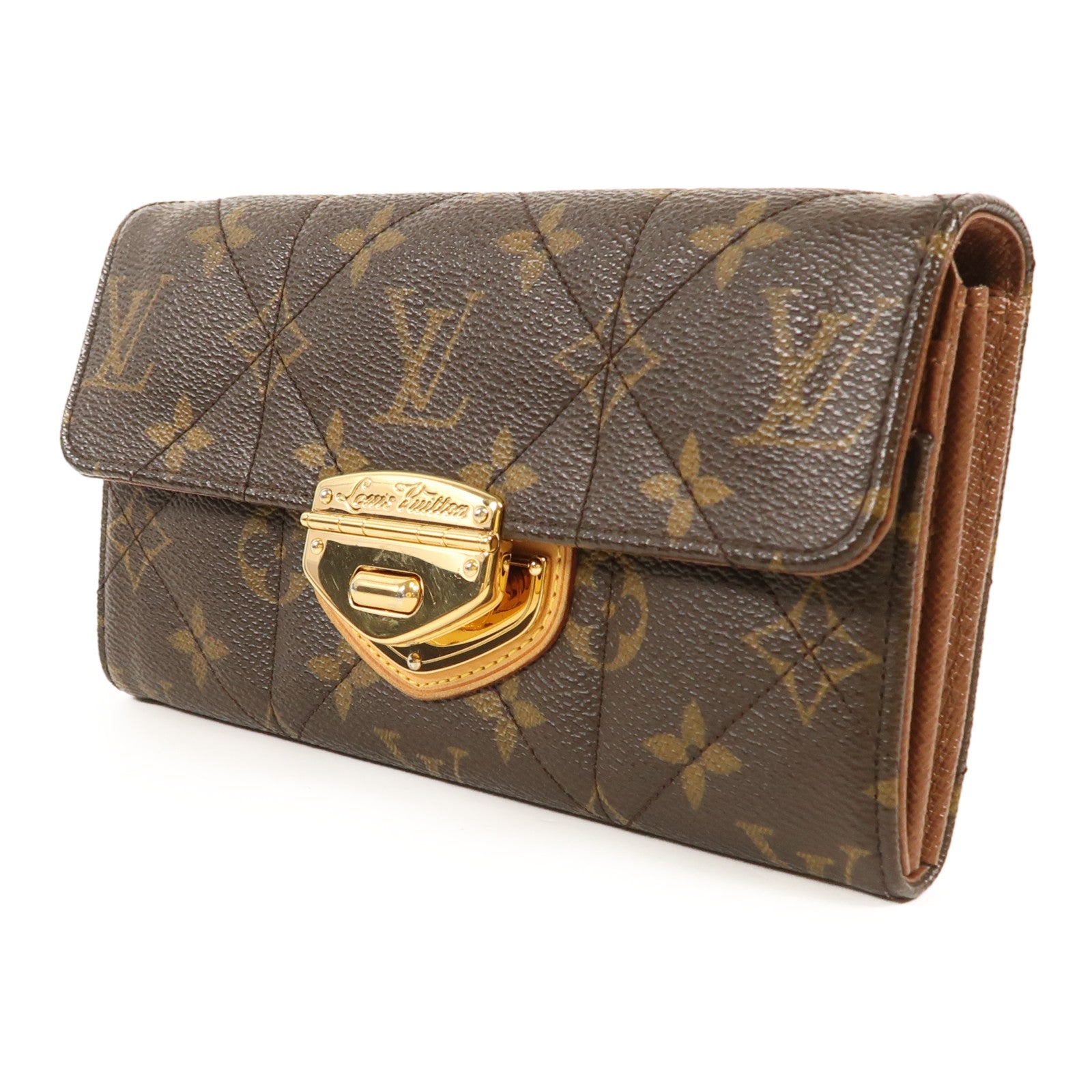 LOUIS VUITTON Monogram Etoile Portefeuille Sarah金扣長錢包棕色