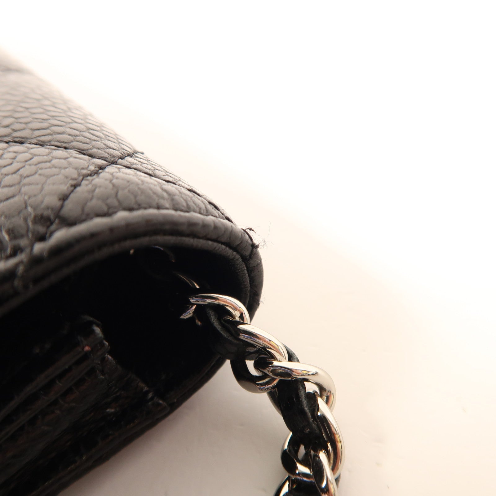 CHANEL 牛皮皮革WOC Wallet On Chain銀扣鏈帶肩背袋