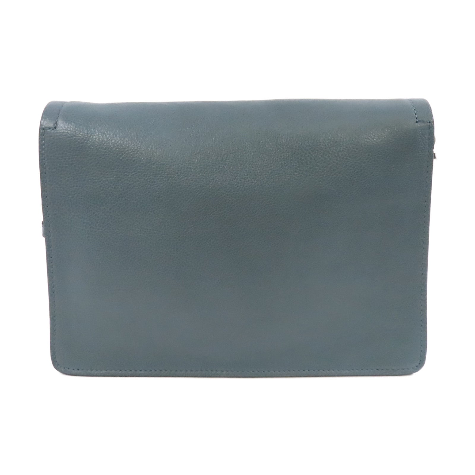 PRADA 牛皮皮革Shoulder Bag銀扣肩背袋藍色