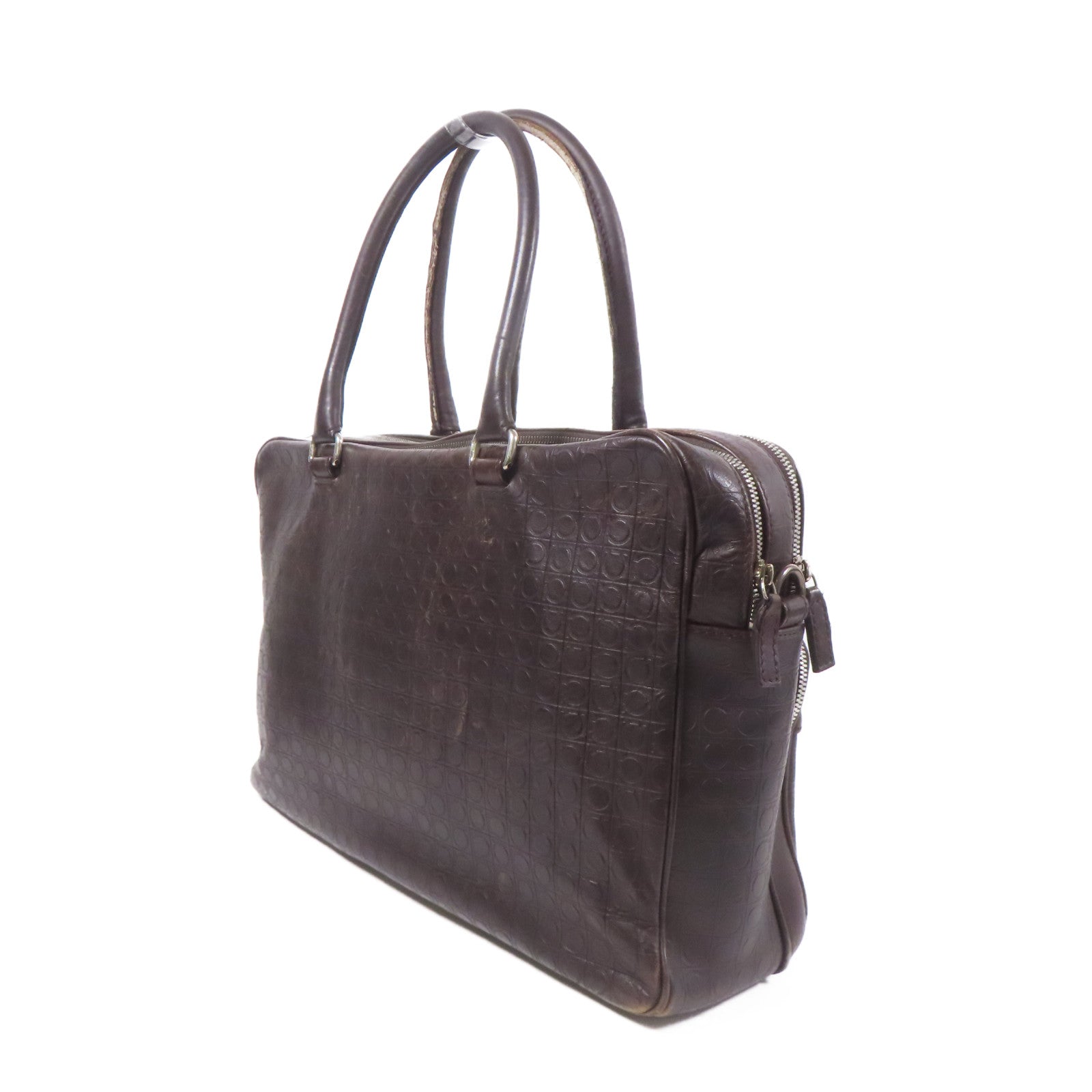Salvatore Ferragamo 皮革Hand Bag銀扣手挽袋