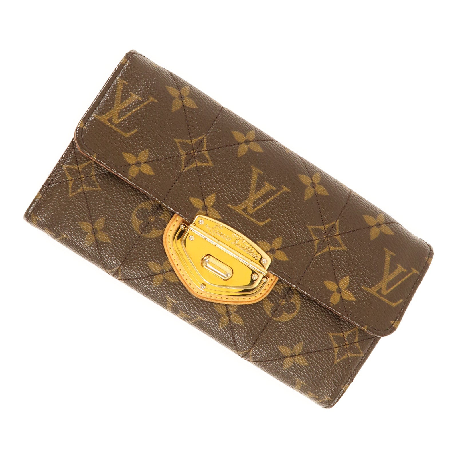 LOUIS VUITTON Monogram Etoile Portefeuille Sarah金扣長錢包棕色