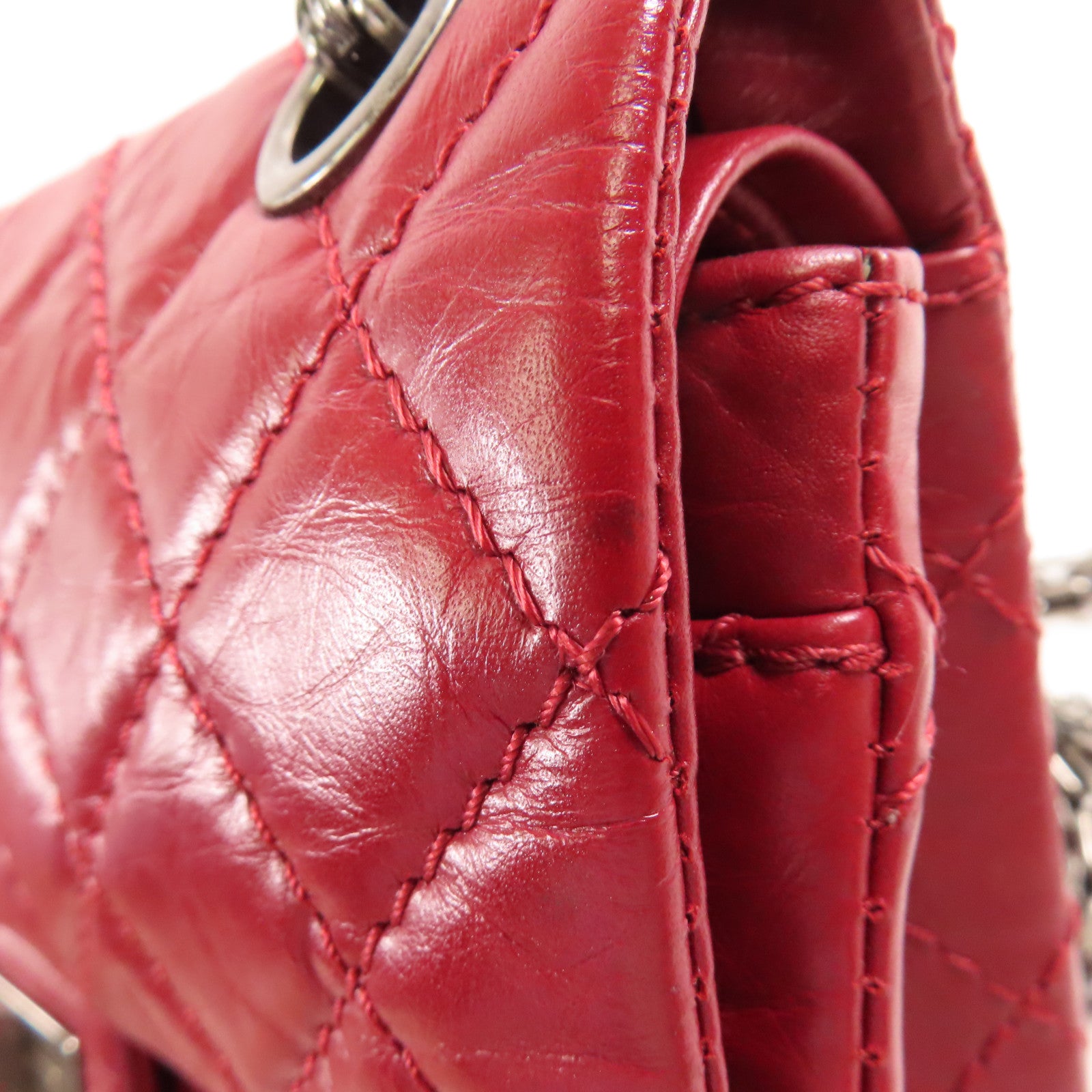 CHANEL CC 2.55 Mini Chain Shoulder Bag AS0874 Calfskin Leather Red