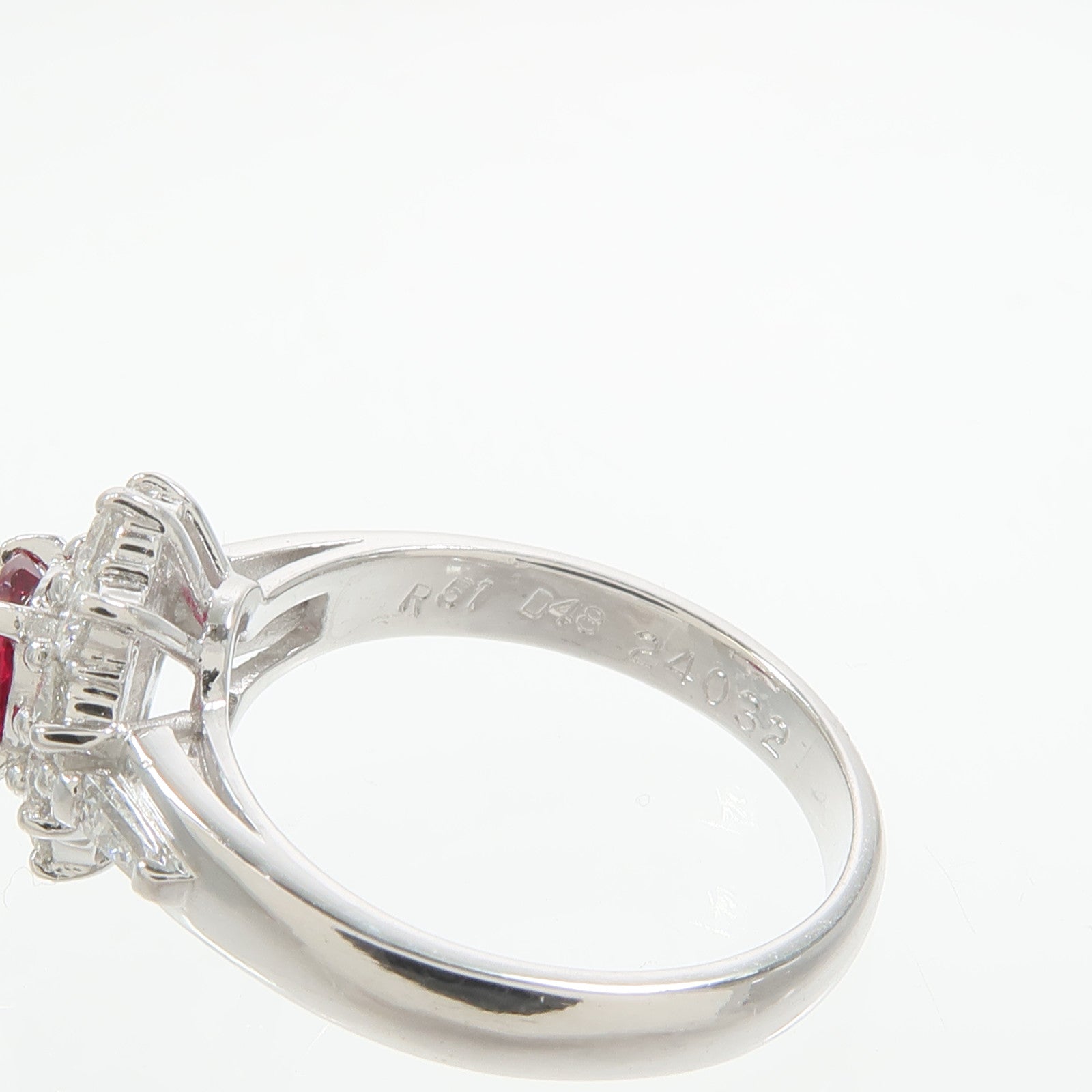 JEWELRY PT900鉑金Ruby Diamond Ring紅寶石/鑽石戒指