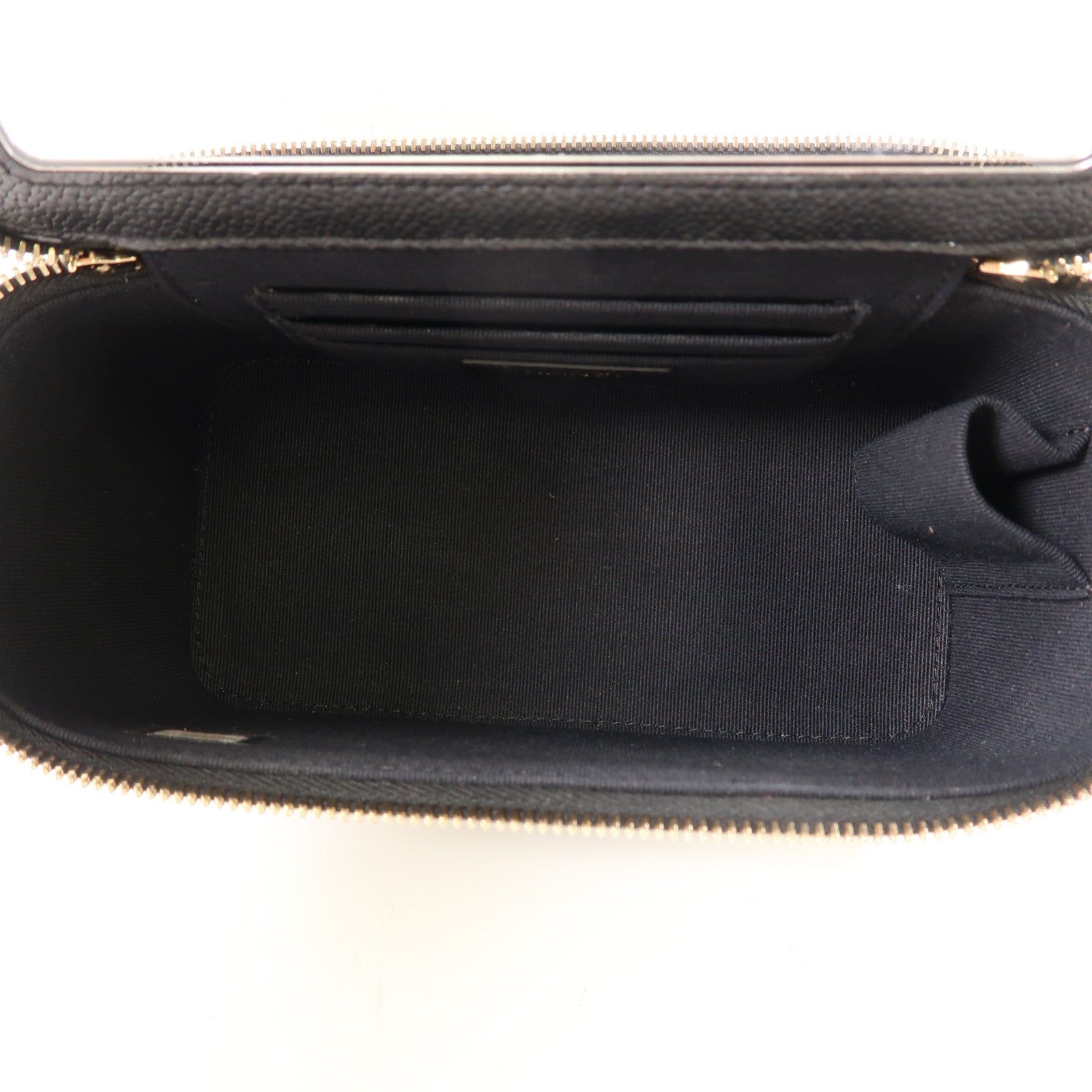 CHANEL 牛皮皮革Vanity Case金扣鏈帶肩背袋黑色