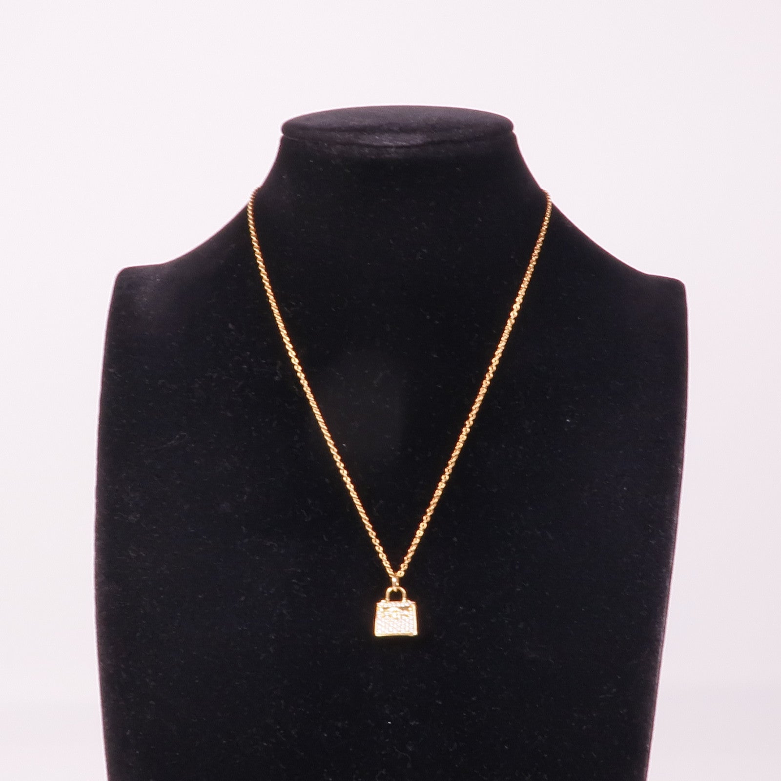 HERMES Amulettes Kelly pendant Diamond Necklace 18K Pink Gold