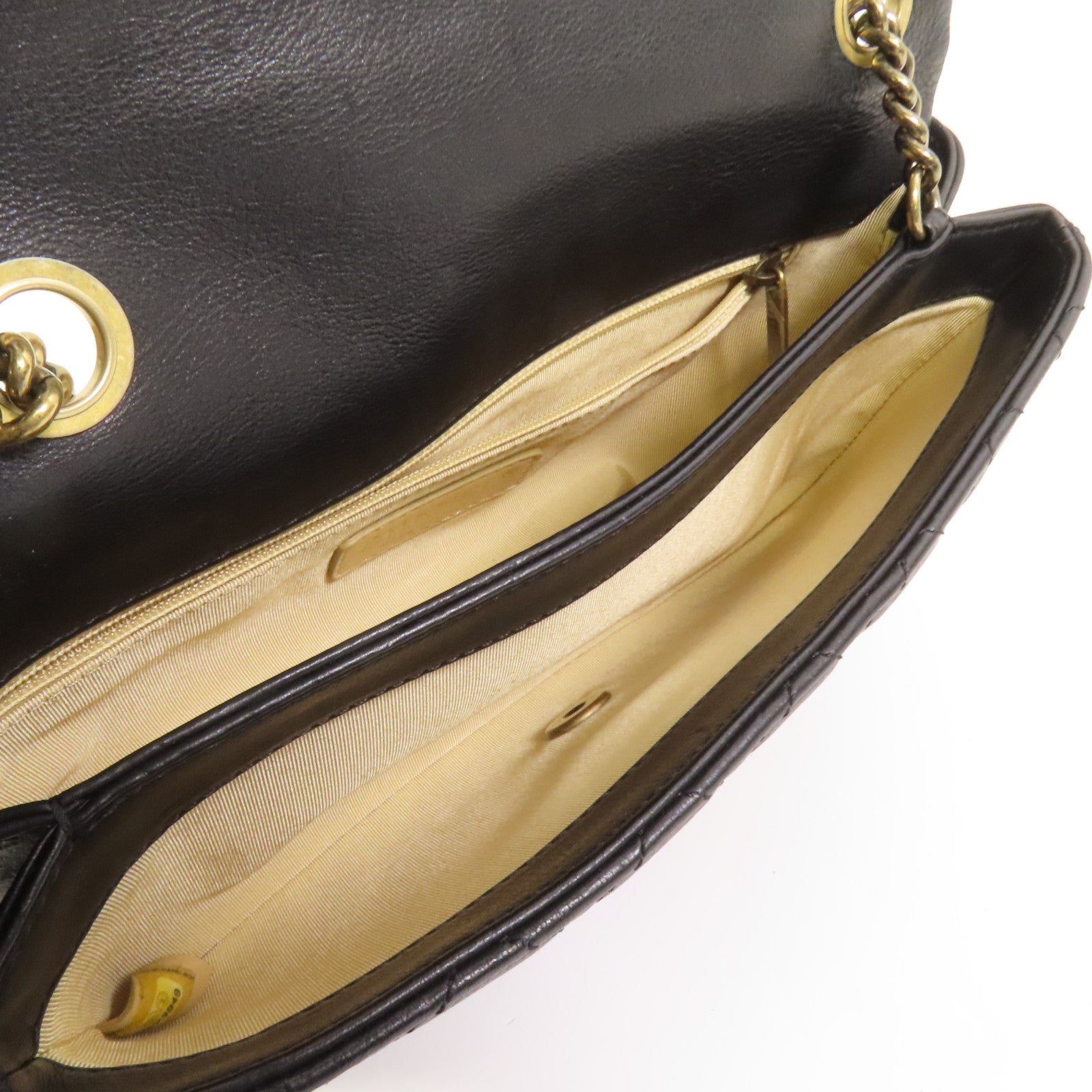 CHANEL 牛皮皮革Chain Shoulder金扣鏈帶肩背袋