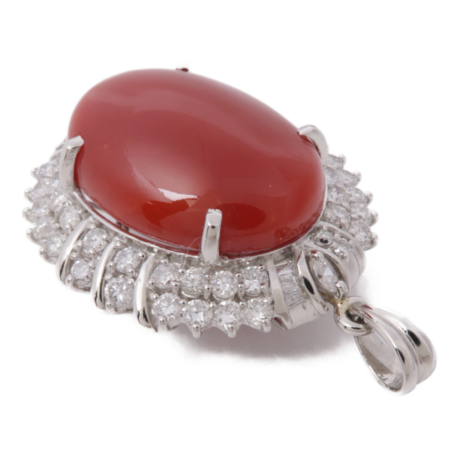 JEWELRY PT900鉑金Coral Pendant珊瑚石吊墜