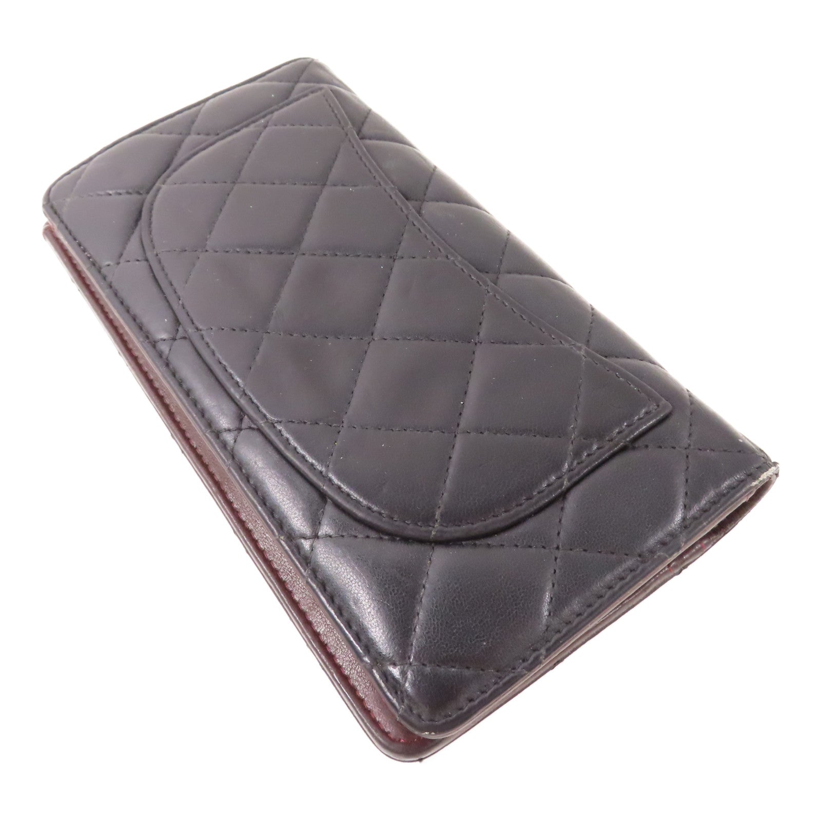 CHANEL 羊皮皮革Long Wallet銀扣長錢包